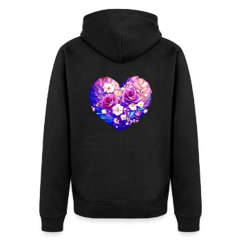 Mother's Day Love Valentine's Day Engagement Wedding - Unisex Premium Organic Zip Hoodie - black - Back - Nico (187cm)