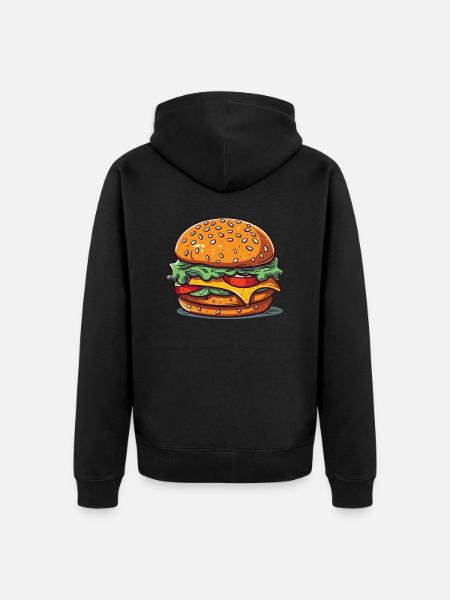A huge burger - Unisex Premium Organic Zip Hoodie - black