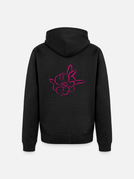 Flower Blume Pflanze - Unisex Premium Bio Zip Hoodie - Schwarz