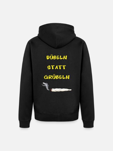 DÜBELN STATT GRÜBELN - Unisex Premium Bio Zip Hoodie - Schwarz
