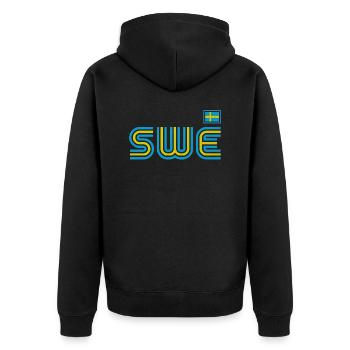 Sweden Sweden flag national norden skandinavia - Unisex Premium Organic Zip Hoodie - black - Back - Nico (187cm)