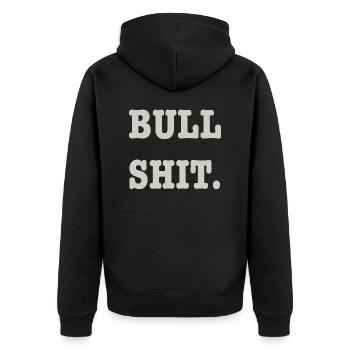 bullshit - Unisex Premium Bio Zip Hoodie - Schwarz - Hinten - Nico (187cm)