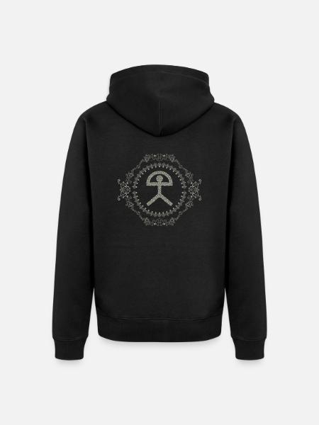 Indalo Craneos - Unisex Premium Bio Zip Hoodie - Schwarz