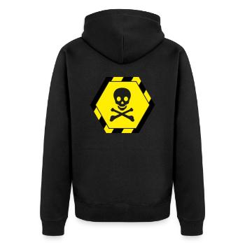 Totenkopf - Unisex Premium Bio Zip Hoodie - Schwarz - Hinten - Nico (187cm)