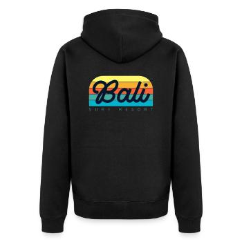 Bali - Unisex Premium Bio Zip Hoodie - Schwarz - Hinten - Nico (187cm)