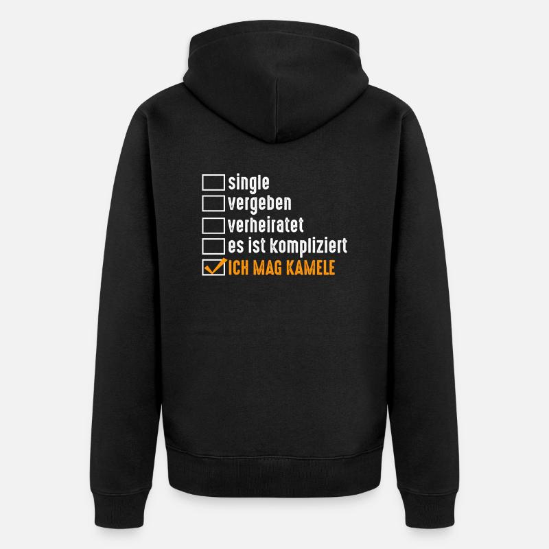 Kamel - Unisex Premium Bio Zip Hoodie - Schwarz