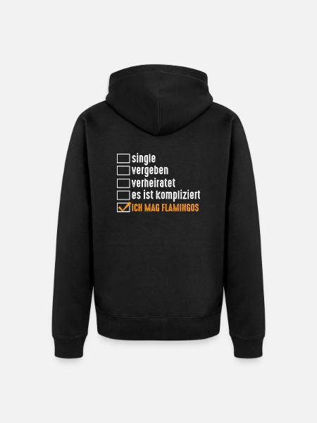 Single Vergeben Flamingos - Unisex Premium Bio Zip Hoodie - Schwarz