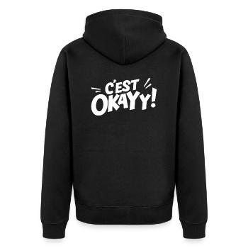 C'est okayy! - Veste à capuche bio Premium Unisexe - noir - Dos - Nico (187cm)