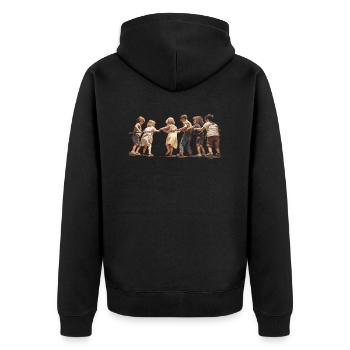 Tug-of-war, just child's play? - Unisex Premium Organic Zip Hoodie - black - Back - Nico (187cm)