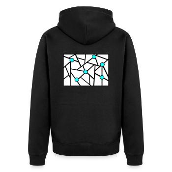 Drawing Graphic with Dots - Unisex Premium Organic Zip Hoodie - black - Back - Nico (187cm)