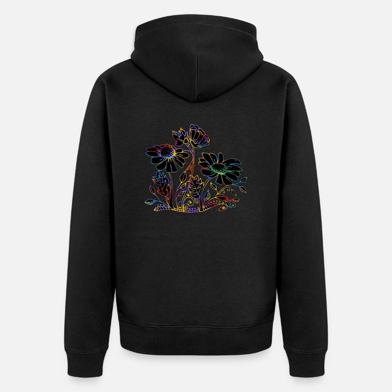 Fleur - Veste à capuche bio Premium Unisexe - noir