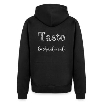 birthday present idea funny sayings - Unisex Premium Bio Zip Hoodie - Schwarz - Hinten - Nico (187cm)