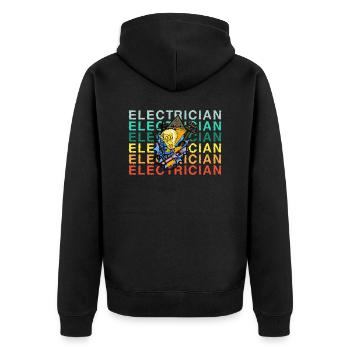 Électricien Électricien Technicien d’éclairage Lampe - Veste à capuche bio Premium Unisexe - noir - Dos - Nico (187cm)