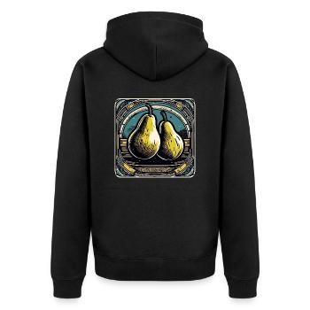 Food / Fruit / Market / Vitamins / Design - Unisex Premium Organic Zip Hoodie - black - Back - Nico (187cm)