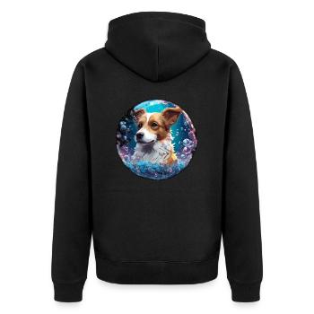 Animal dans bulle de savon / enfantin / mignon / chien - Veste à capuche bio Premium Unisexe - noir - Dos - Nico (187cm)