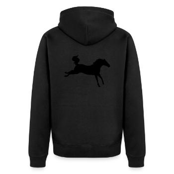 Bosses et coups de pied de cheval - Veste à capuche bio Premium Unisexe - noir - Dos - Nico (187cm)