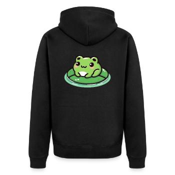 Grenouille sur Lilypad : Tout simplement adorable - Veste à capuche bio Premium Unisexe - noir - Dos - Nico (187cm)