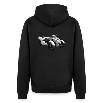 Tricycle blanc froid - Veste à capuche bio Premium Unisexe - noir - Dos - Nico (187cm)