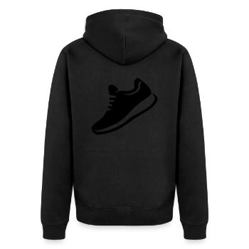 Running Sport Shoe Dynamic Symbol Icon Vector - Unisex Premium Organic Zip Hoodie - black - Back - Nico (187cm)