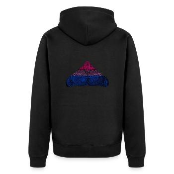 Papillon de la fierté bisexuel - Veste à capuche bio Premium Unisexe - noir - Dos - Nico (187cm)