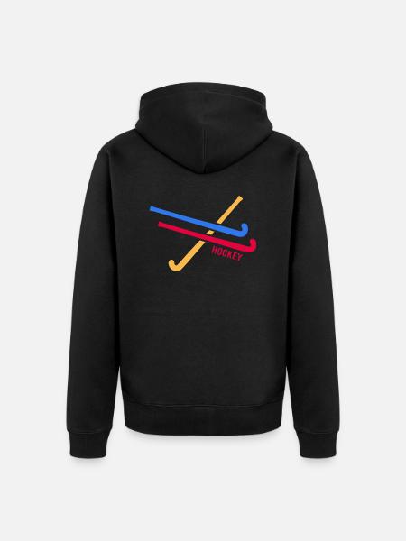 hokej na trawie hokej hokejowy klub hokejowy - Ekologiczna rozpinana bluza z kapturem Premium unisex - czarny