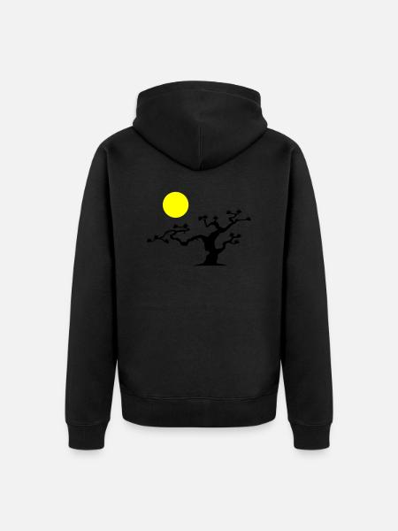 Japanese Tree - Unisex Premium Organic Zip Hoodie - black