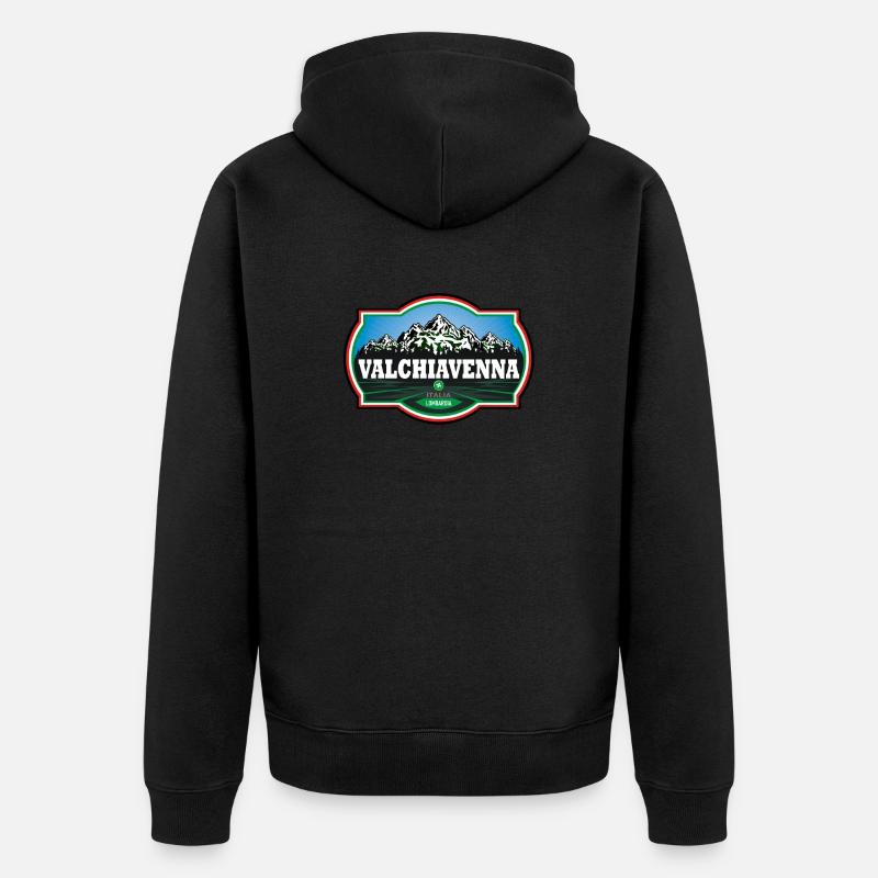 Valchiavenna Lombardie - Veste à capuche bio Premium Unisexe - noir