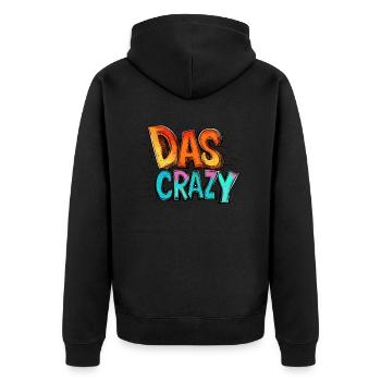 The Crazy - Unisex Premium Organic Zip Hoodie - black - Back - Nico (187cm)