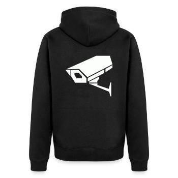 Surveillance camera - Unisex Premium Organic Zip Hoodie - black - Back - Nico (187cm)