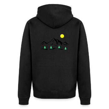 Montagnes - Veste à capuche bio Premium Unisexe - noir - Dos - Nico (187cm)