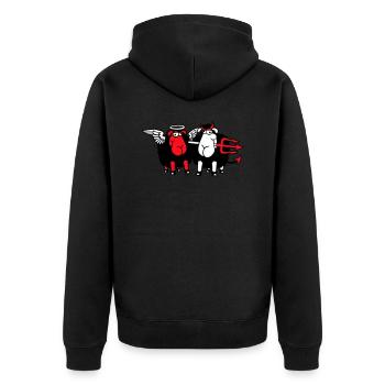 2 Mouton Ange Diable Satan Enfer Mal Paradis Bien - Veste à capuche bio Premium Unisexe - noir - Dos - Nico (187cm)