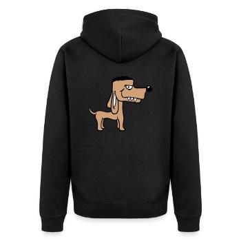 Chien Se Tient Méchant Méchant Dents Dangereuses Monstre Fun - Veste à capuche bio Premium Unisexe - noir - Dos - Nico (187cm)