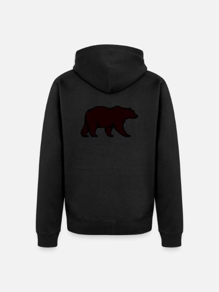 bear - Unisex Premium Organic Zip Hoodie - black