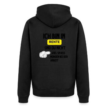 Je suis à la retraite - Veste à capuche bio Premium Unisexe - noir - Dos - Nico (187cm)