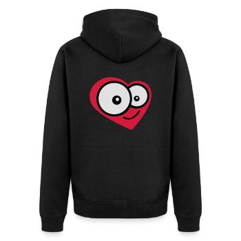 Happy Comic Heart Face Love Cartoon - Veste à capuche bio Premium Unisexe - noir - Dos - Nico (187cm)