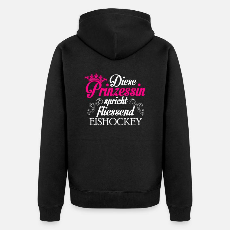 Hockey sur glace - la princesse - Veste à capuche bio Premium Unisexe - noir