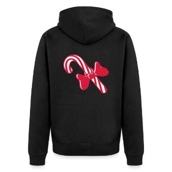 sweets gift christmas candy cane yummy - Unisex Premium Organic Zip Hoodie - black - Back - Nico (187cm)