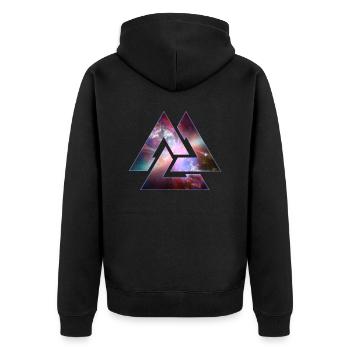 Cosmic Triangle Knot - Unisex Premium Organic Zip Hoodie - black - Back - Nico (187cm)