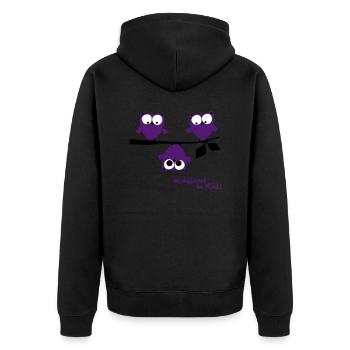 Eulen, lustig, be different, Vogel - Veste à capuche bio Premium Unisexe - noir - Dos - Nico (187cm)