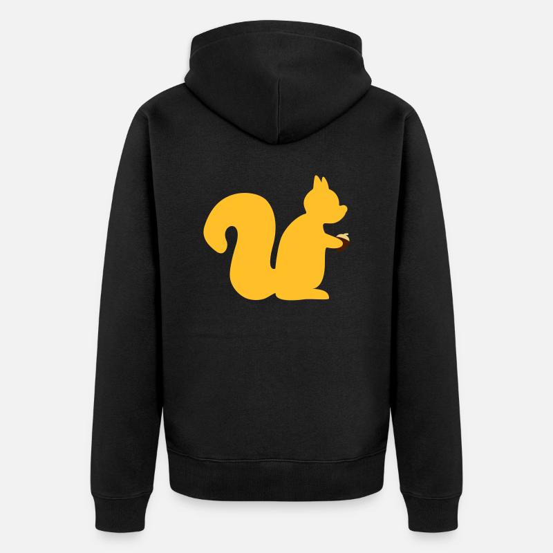 écureuil avec un écrou - Veste à capuche bio Premium Unisexe - noir