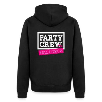 Mallorca party crew - Unisex Premium Organic Zip Hoodie - black - Back - Nico (187cm)