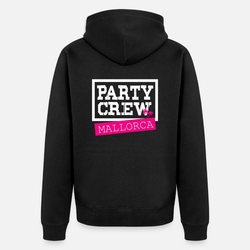 Mallorca Party Crew - Unisex Premium Bio Zip Hoodie - Schwarz