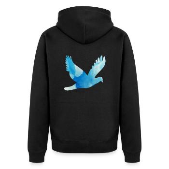Dove flying - Unisex Premium Organic Zip Hoodie - black - Back - Nico (187cm)