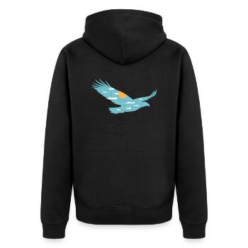Oiseau & Soleil - Veste à capuche bio Premium Unisexe - noir - Dos - Nico (187cm)