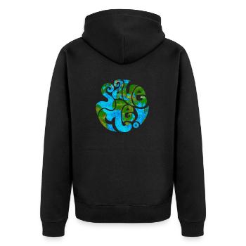 Save Me! - Unisex Premium Bio Zip Hoodie - Schwarz - Hinten - Nico (187cm)