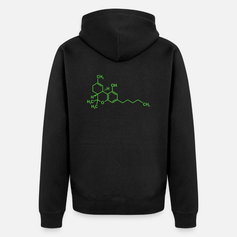 Tetrahydrocannabinol THC molécule - Veste à capuche bio Premium Unisexe - noir