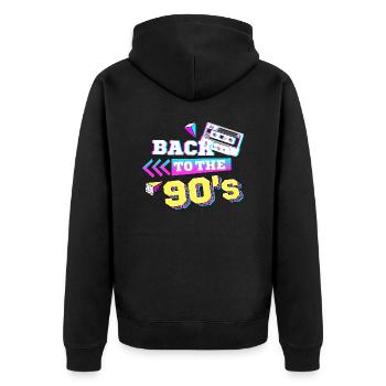 Back to the 90s 90er Jahre Retro - Unisex Premium Organic Zip Hoodie - black - Back - Nico (187cm)