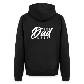 Best Dad ever - Unisex Premium Bio Zip Hoodie - Schwarz - Hinten - Nico (187cm)