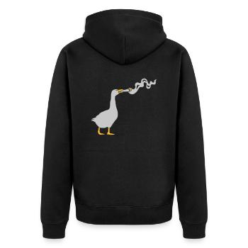 Joint Stoner Goose - Unisex Premium Organic Zip Hoodie - black - Back - Nico (187cm)