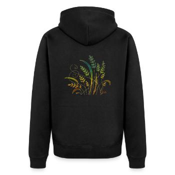 Liste - Unisex Premium Bio Zip Hoodie - Schwarz - Hinten - Nico (187cm)
